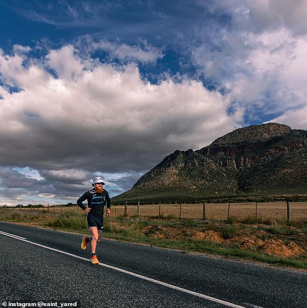 Russell began his journey on April 22 by departing from Cape Agulhas in South Africa, and has since walked some 3,000 kilometers