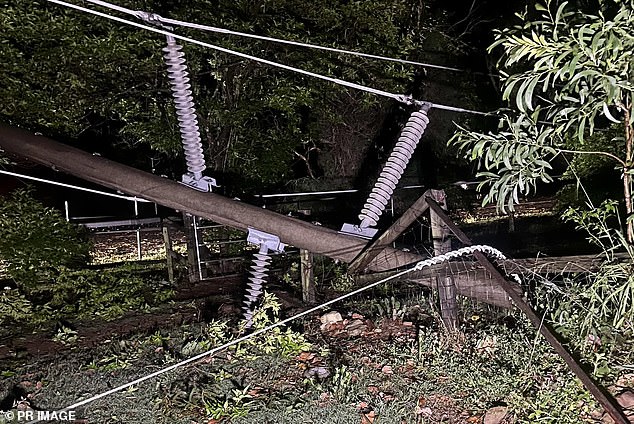 More than 92,000 people are without power in southeast Queensland as about 950 power lines and other energy services are damaged (pictured)