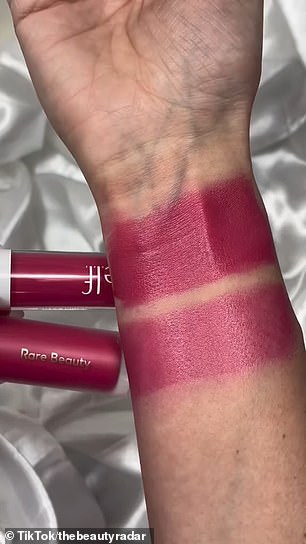 'Happy' (Rare Beauty) and 'Pinky Promise' (Elf) are popular shades with similar shades