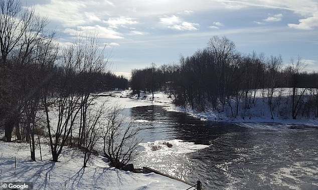 The tragedy unfolded when four companions fell through the ice near Nicholls Island Road (pictured), about 19 kilometers from downtown Ottawa, around 9:30 p.m.