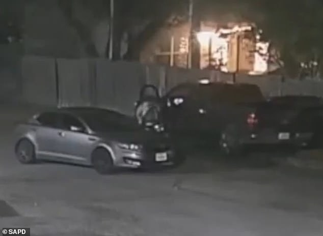 Guerra's Kia Optima was seen in the clip, with one of the persons of interest seen getting from a black pickup into the victim's car