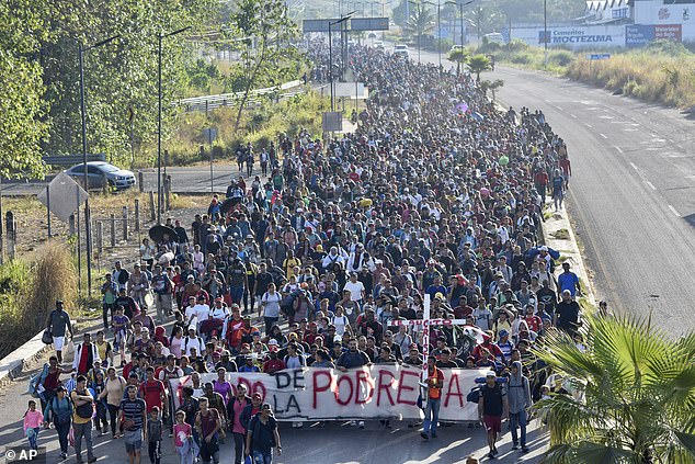 Migrants depart from Tapachula, Mexico, and head north toward the border.  Many are said to be headed to El, Paso, Texas