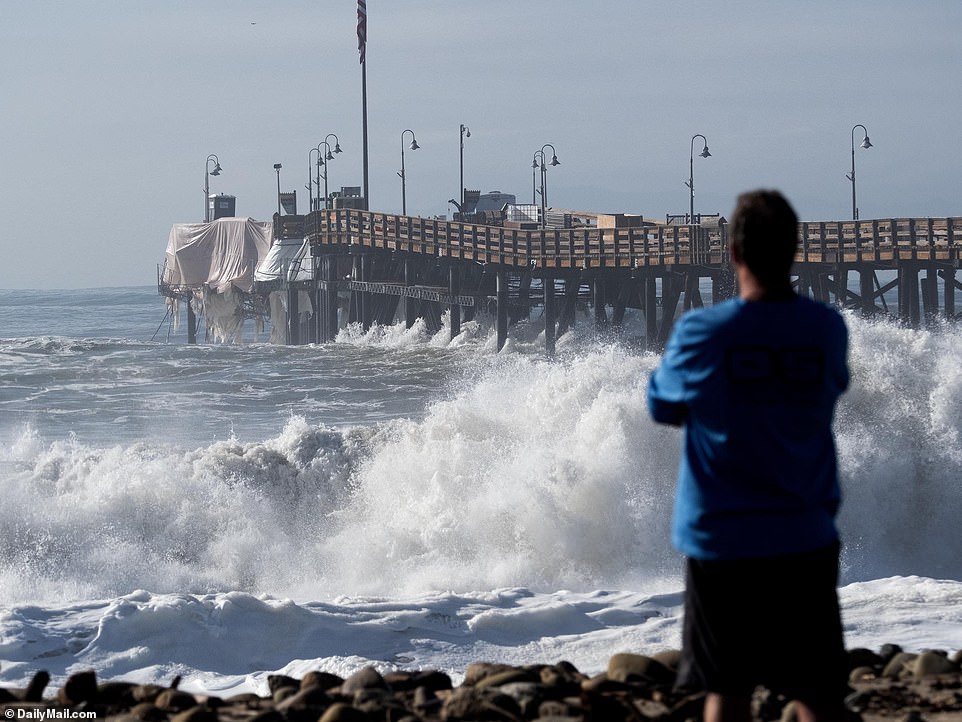 In Ventura County, CA, coastal flood warnings and high surf warnings are in effect for the rest of the week