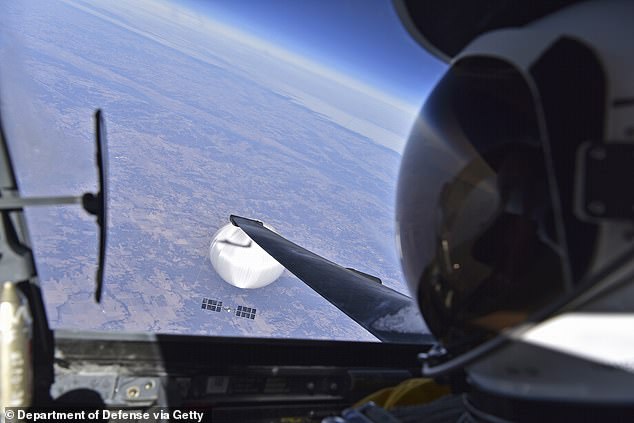 A U.S. Air Force U-2 pilot looks down at the Chinese surveillance balloon as it hovers over Central America