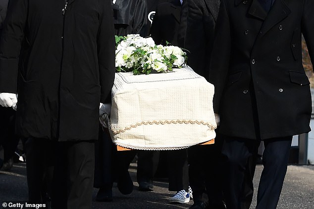 People carry the coffin containing actor Lee's body during his funeral