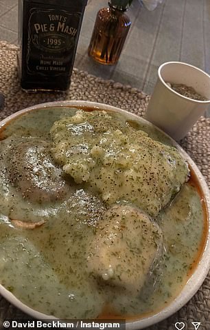 The former footballer, 48, shared a photo showing the meal being delivered from Tony's Pie & Mash shop in Waltham Abbey, just outside his hometown of Leytonstone.