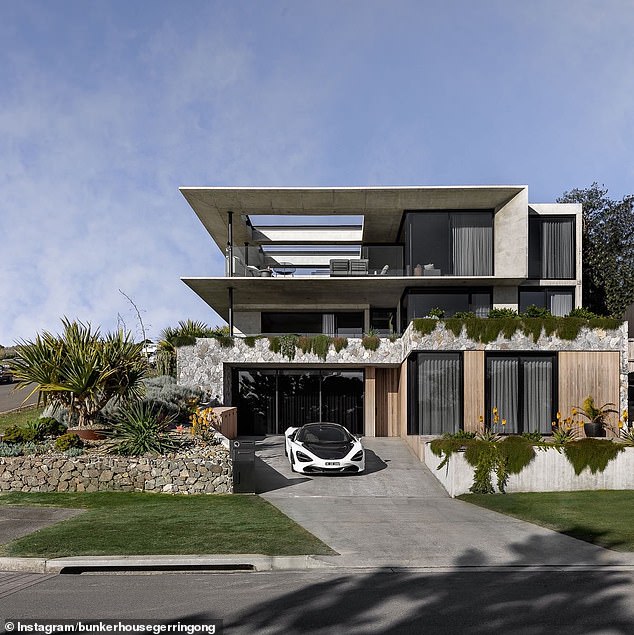 In 2021 they launched 'Bunker House' in Gerrigong, on the south coast of New South Wales.  The multi-storey mansion, which they originally built as their dream home after purchasing the land for $1.7 million, is now a luxury rental home that sleeps 16 (pictured).