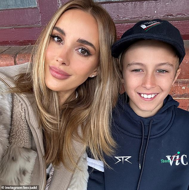 Bec and her eldest son Oscar enjoyed day 3 of the Boxing Day test