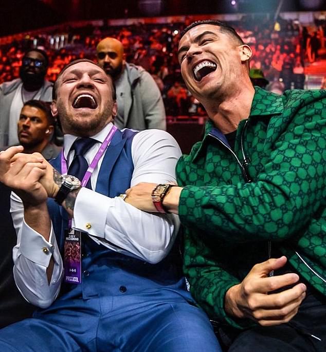 Despite his negligence, the 38-year-old, pictured here laughing with Conor McGregor last week, has had a fine season in front of goal