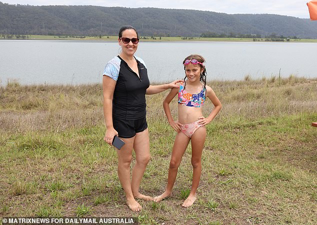 Mom Andrea visited the beach for the first time with her daughter on Friday