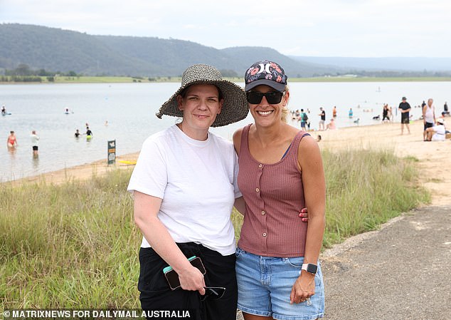 Mums Ashley and Lee said they were 'a bit nervous' about going to the beach after the mixed reviews