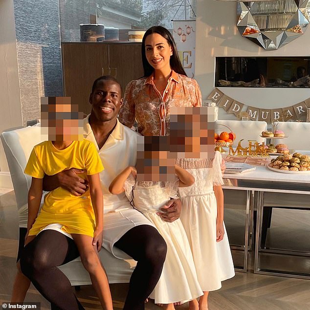 Kurt Zouma with his wife Sandra at their home.  He was targeted by thieves earlier this month