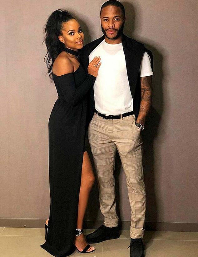 Manchester City and England play Raheem Sterling with his girlfriend Paige Milian;  his house was targeted while he was playing in the World Cup in Qatar