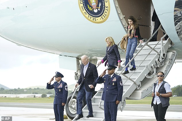 President Joe Biden, first lady Jill Biden and their granddaughter Natalie arrived in St. Croix for vacation on Wednesday