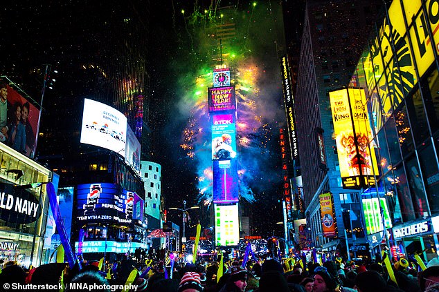 New York was the third most expensive place for New Year's.  Here, revelers celebrate in Times Square in 2018.