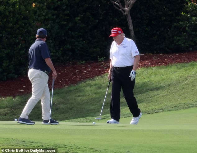 Donald Trump plays golf often, usually at one of his private clubs