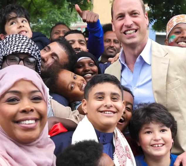 Another photo showed William with well-wishers