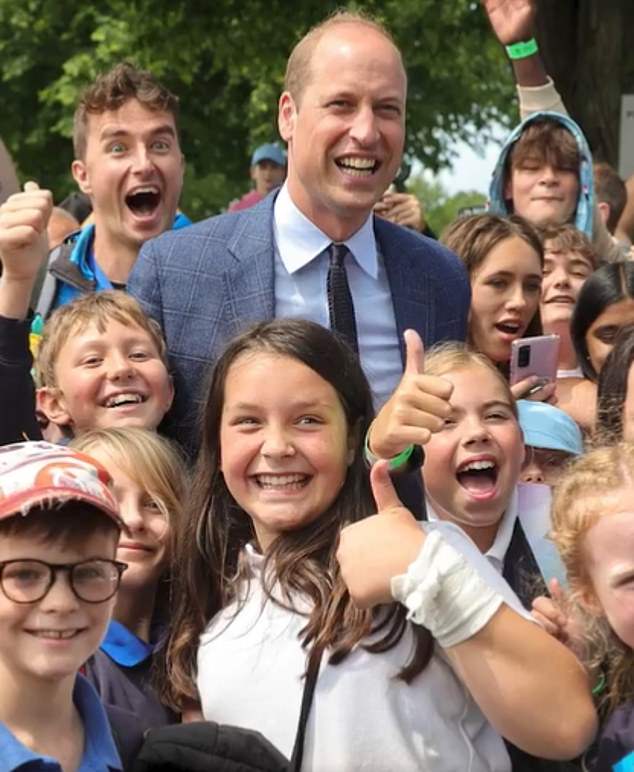 The photos show how William met hundreds of well-wishers throughout the year