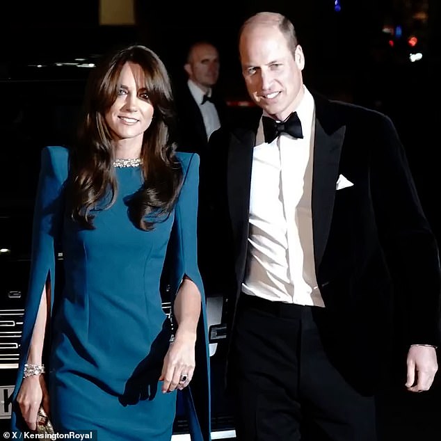 The Prince and Princess at the Royal Variety Performance, with Kate in a tight Safiyaa dress