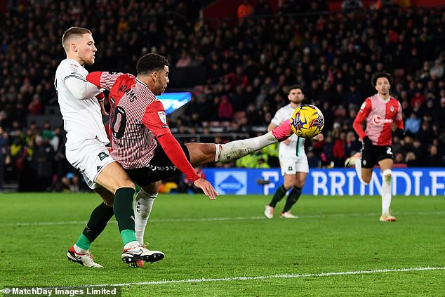 Che Adams' acrobatic finish doubled the Saints' lead in the 63rd minute of the encounter