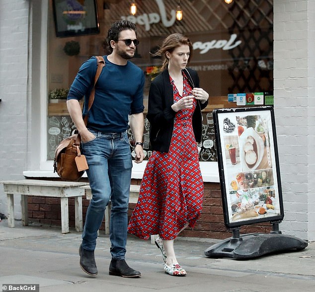 Game of Thrones star Kit Harington and wife Rose Leslie pictured in London in June 2019