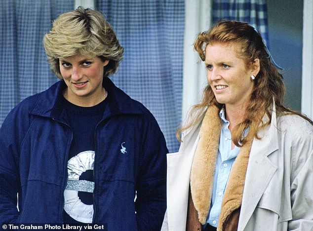 Princess Diana and the Duchess of York watch a polo match in Windsor, Berkshire