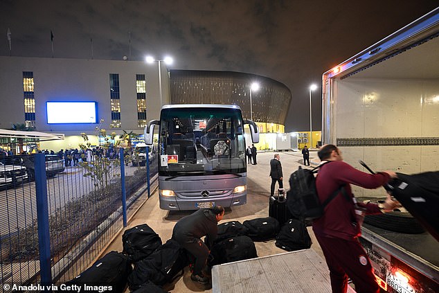 Galatasaray employees were photographed leaving the stadium after the match did not take place