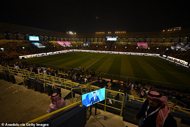 The stadium lights were turned off as fans left the venue following the cancellation