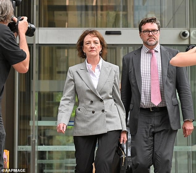 Fiona Brown is photographed outside court after completing her testimony on December 19