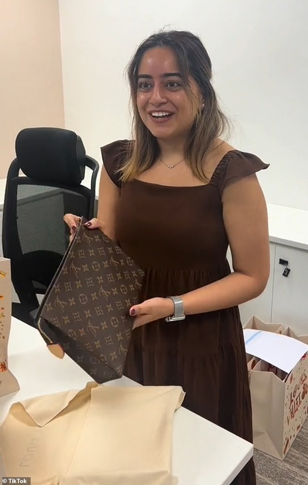 According to the 24-year-old employee, Louis Vuitton gave her, as well as all her colleagues, a bag from the designer brand worth hundreds of dollars.