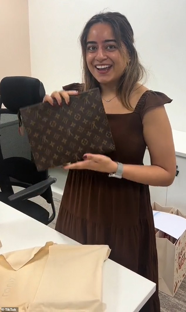 After removing that, Tanya revealed a Louis Vuitton toiletry bag 26, which is no longer available on the website but is being resold online for $790.