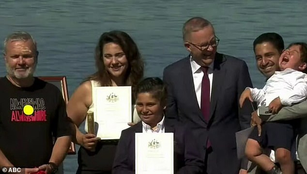 More than 81 councils will not hold Australia Day citizenship cremonies next month.  The Prime Minister is pictured at a ceremony in Canberra in January