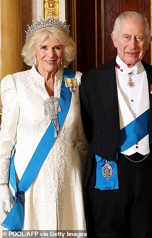 Queen Camilla at the reception of the diplomatic corps in December 2023