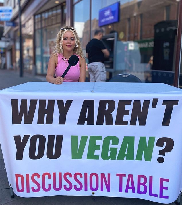 She also discusses the meat industry with people on the street and says most of her feedback from those she speaks to is positive.