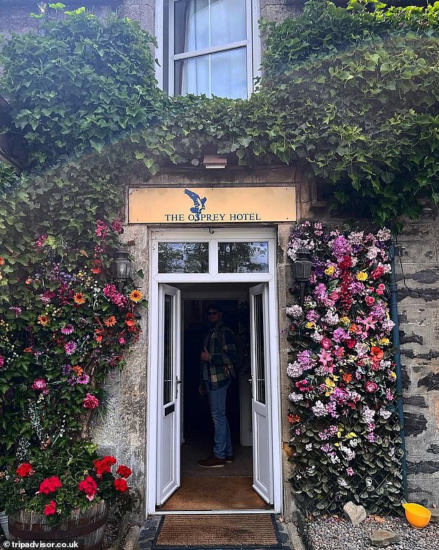 The entrance to the Osprey hotel in the Scottish town of Kingussie