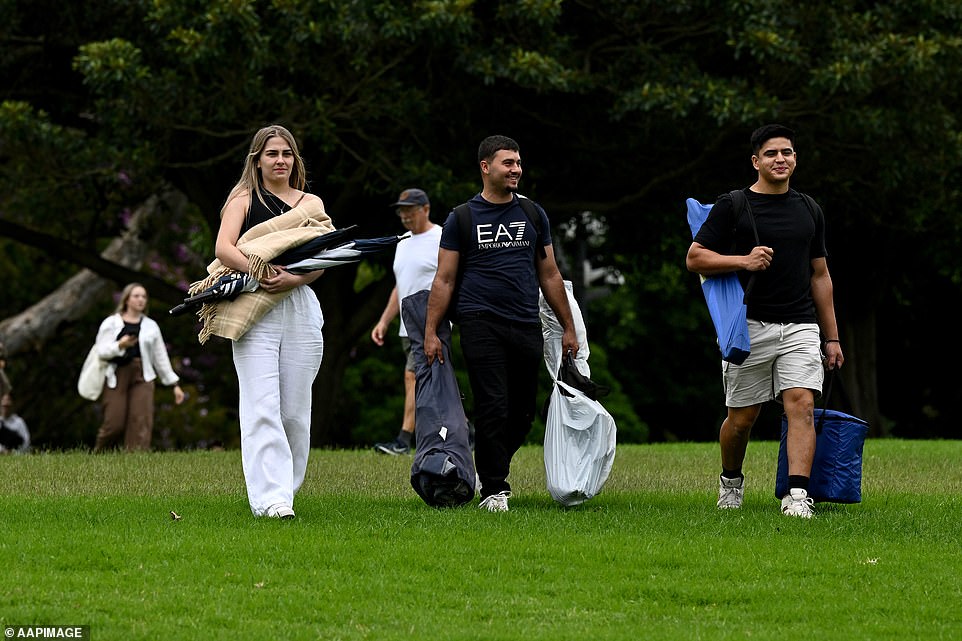 Cooler bags and camping gear are a common sight among Sydneysiders as they prepare to spend the day outside, waiting for the midnight fireworks