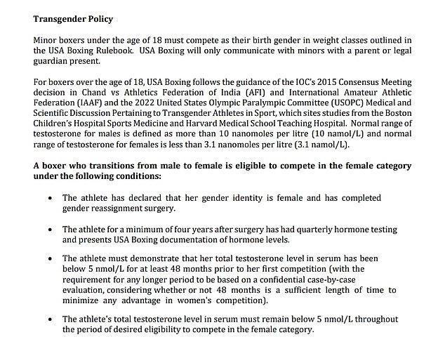 The new policy, announced last week, specified conditions that athletes must meet