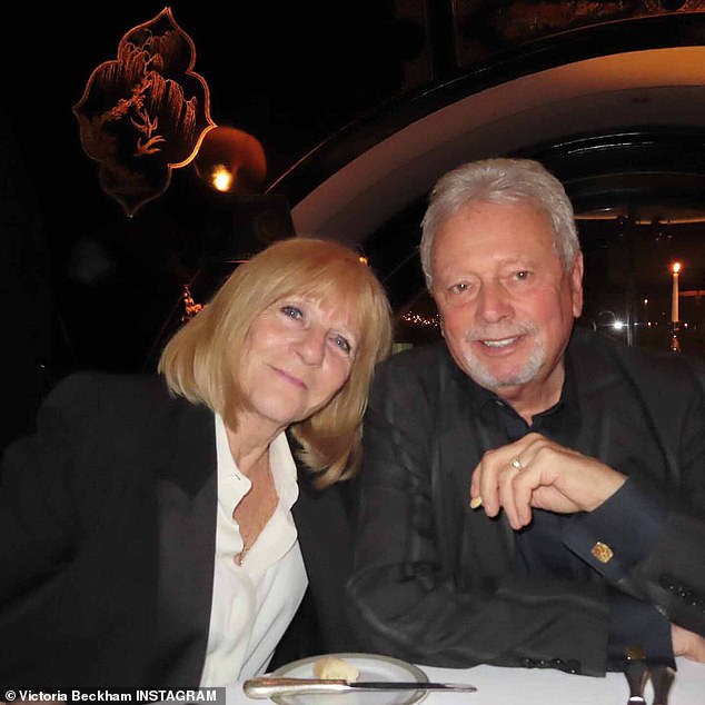 Victoria's mother Jackie looked smart in a white shirt and black blazer, while her father Tony opted for a suave suit