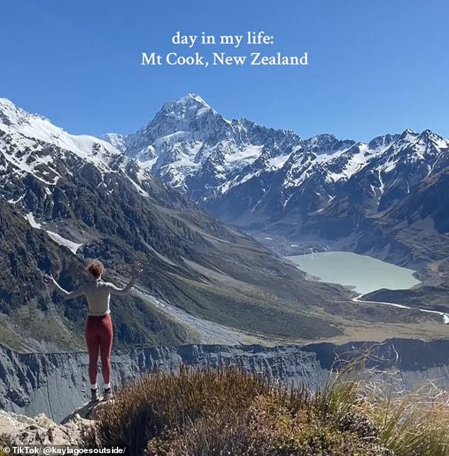 Kayla said she loved nature, and living in New Zealand has given her access to many of the hikes and camping trips she always dreamed of