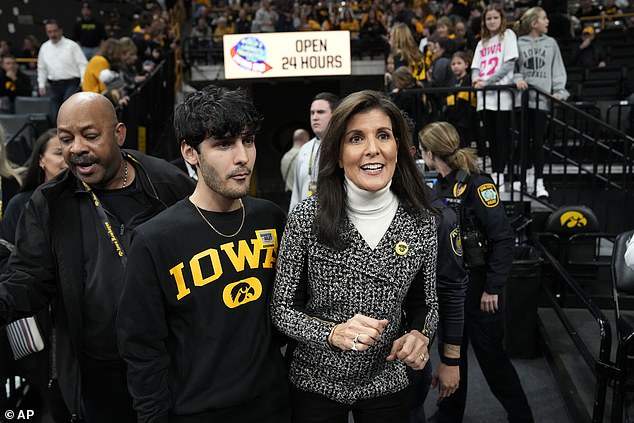 Still, the blunder didn't stop Haley from attending the Hawkeyes women's basketball home game against Minnesota on Saturday