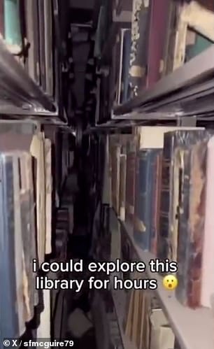 Row after row of books were on display in what would have been the school's library