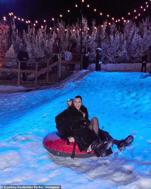 A winter wonderland was transported to one of the family's homes and the couple took advantage of it for themselves for a while