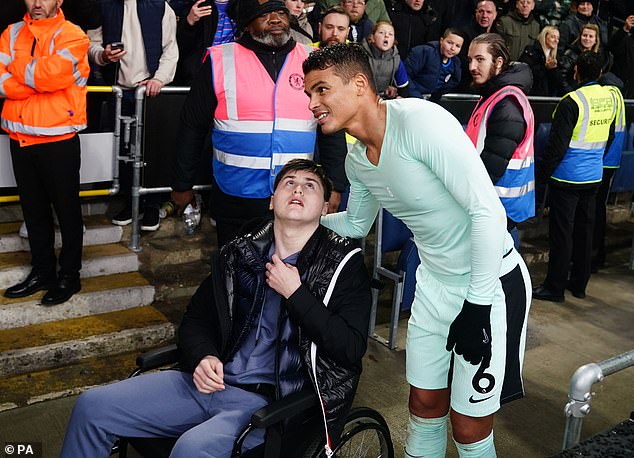 After the final whistle, he took the time to take a photo with the supporters