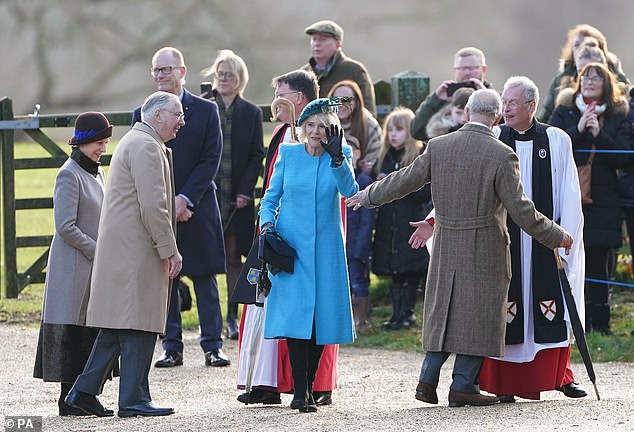 Both royals had tried to beat the December cold with heavy coats and carried umbrellas as the threat of rain continued throughout the weekend.