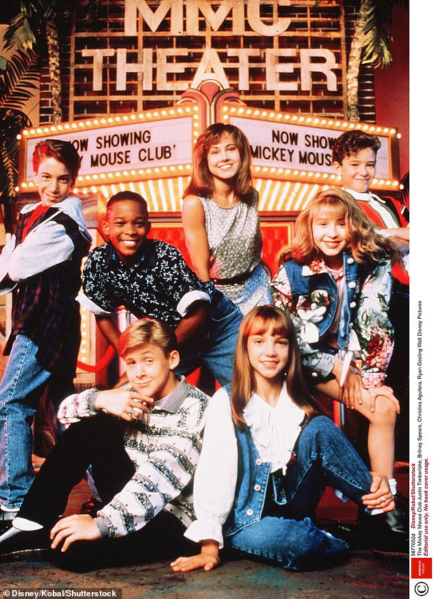 Justin Timberlake, Britney Spears, Christina Aguilera, Ryan Gosling at the Mickey Mouse Club