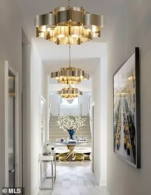 The property's hallways feature lavish finishes