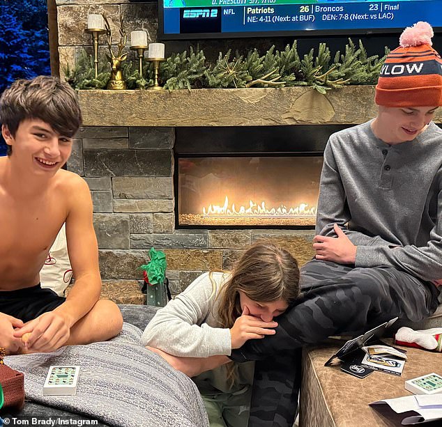 Brady and his three children had a great time on a ski vacation over the holidays