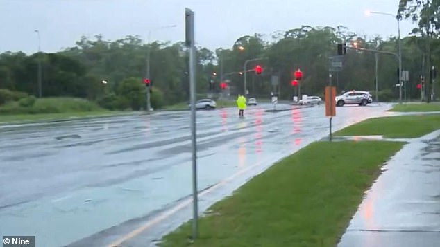 The downpour (pictured) is expected to continue until Monday, the Bureau of Meteorology said