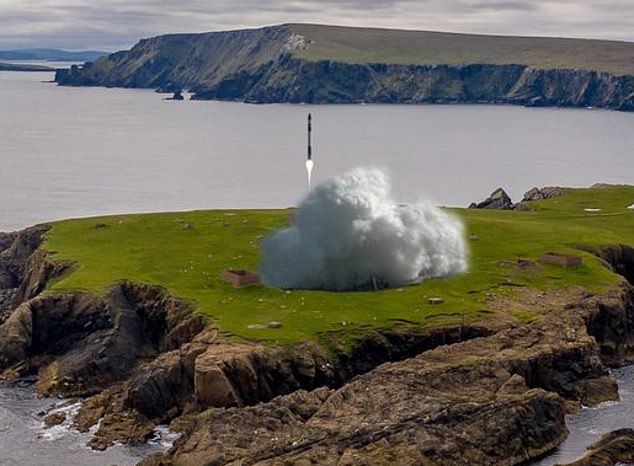 The future: CGI image of a rocket launch at SaxaVord