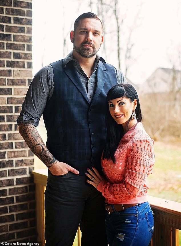 At over 7ft tall, Jason Appleton, 46, towers over his 6ft tall wife Cristen, 40, and while their height difference doesn't bother them personally, they admitted they are often treated like a tourist attraction by strangers. to stare